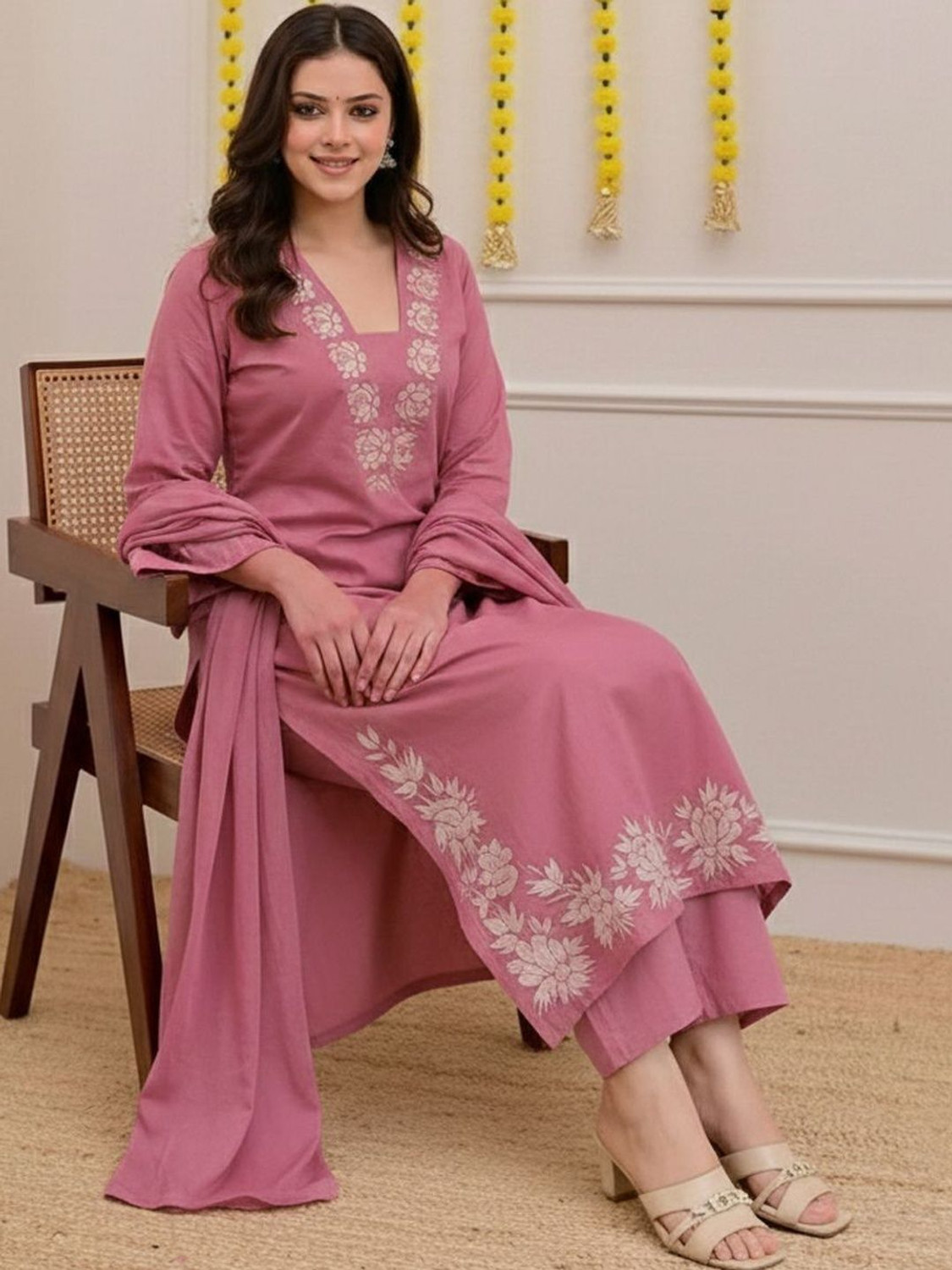 Image of KALINI Women Kurta Pant Dupatta Set