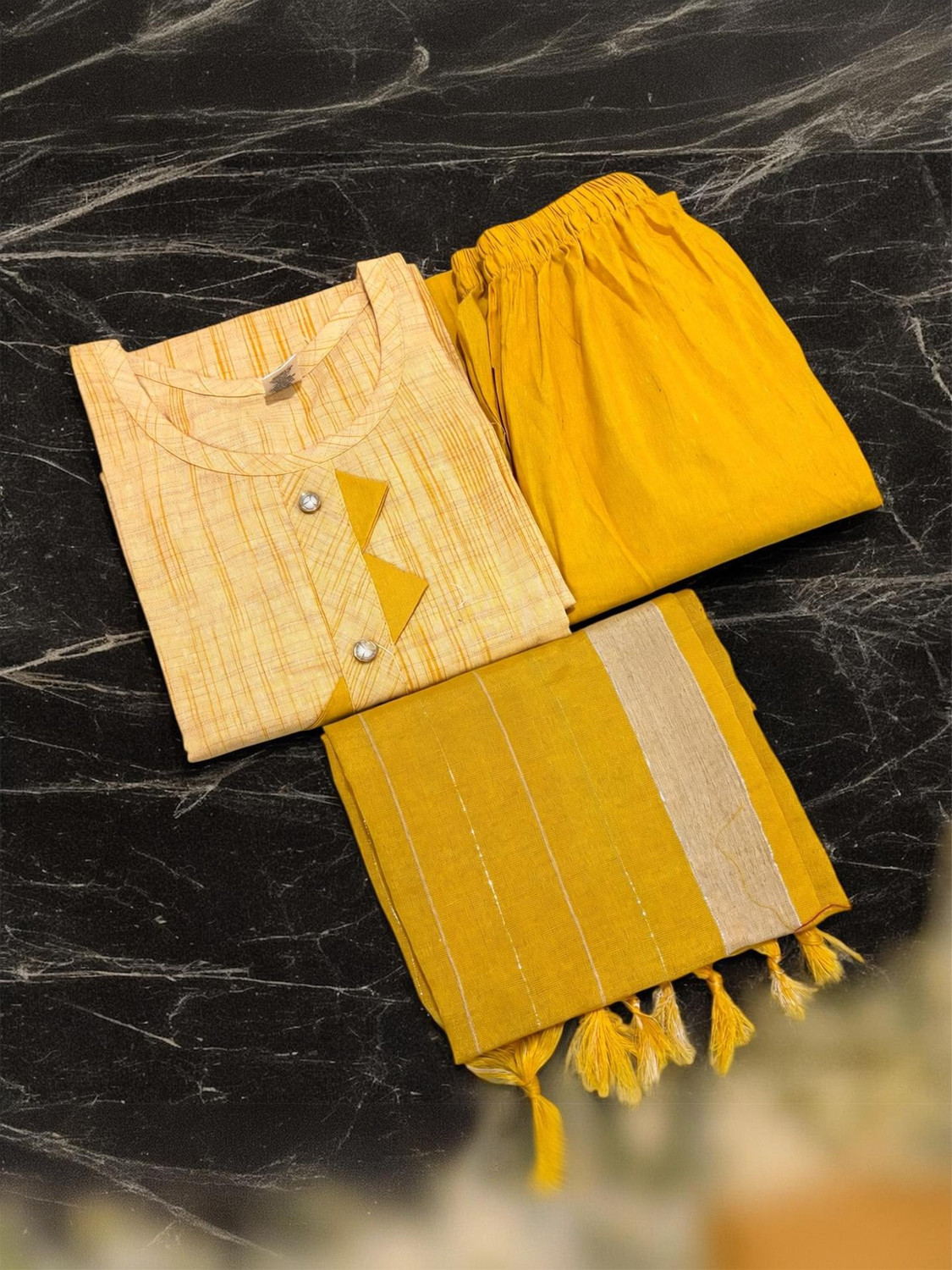 Image of JS COLLECTION Women Kurti Pant Dupatta Set