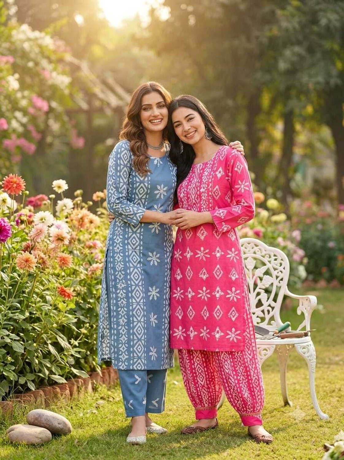 Image of IYISANS Women Cotton Blend Kurti Salwar Set