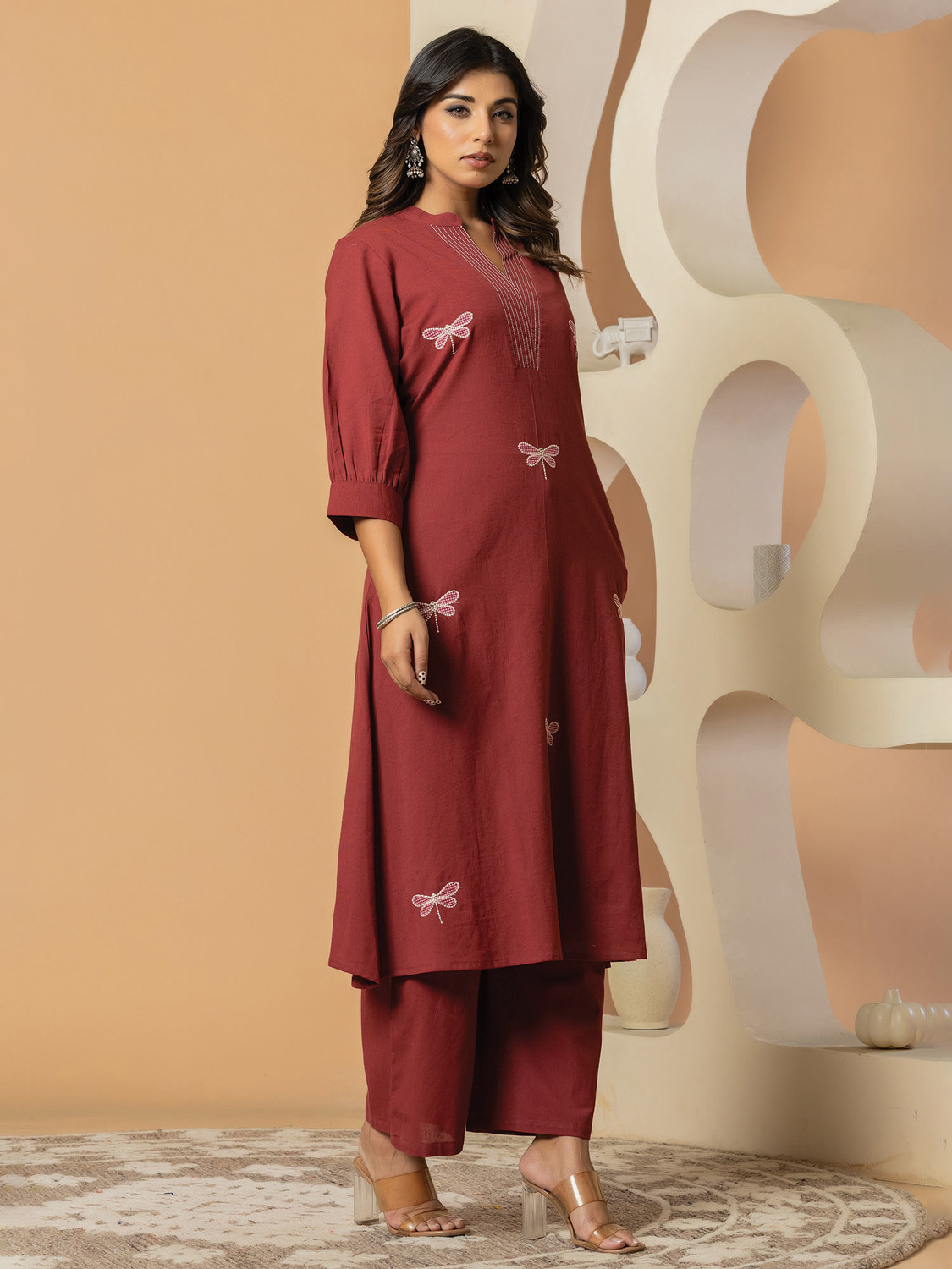 Image of Indo Era Women Kurta Palazzo Set