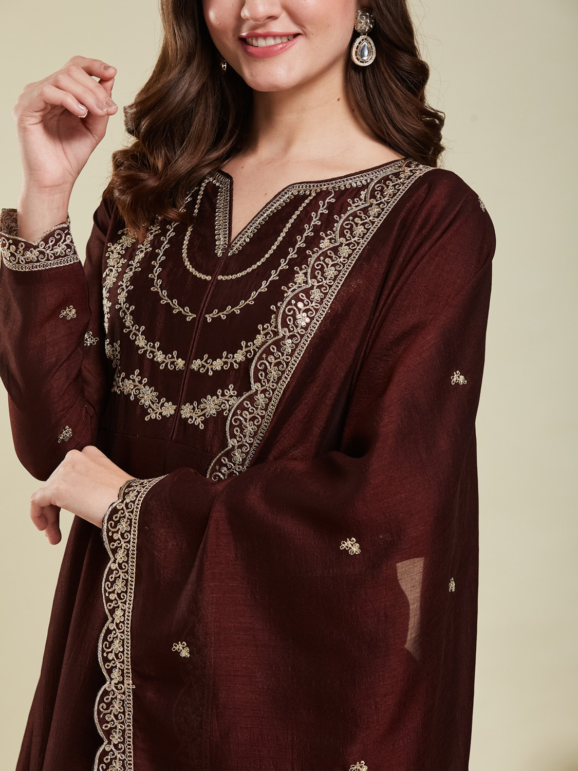 Image of MOKOSH Women Kurta Pant Dupatta Set