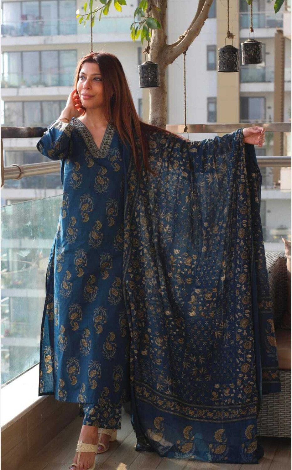 Image of PRK Women Kurti Pant Dupatta Set
