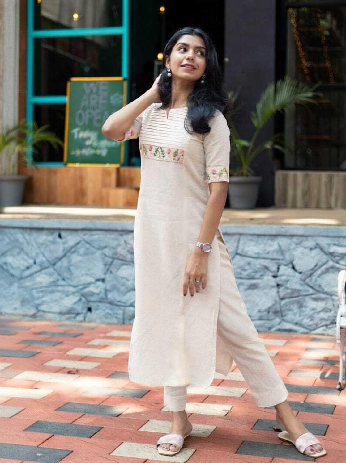 Image of ELEPANTS Women Kurti Pyjama Set