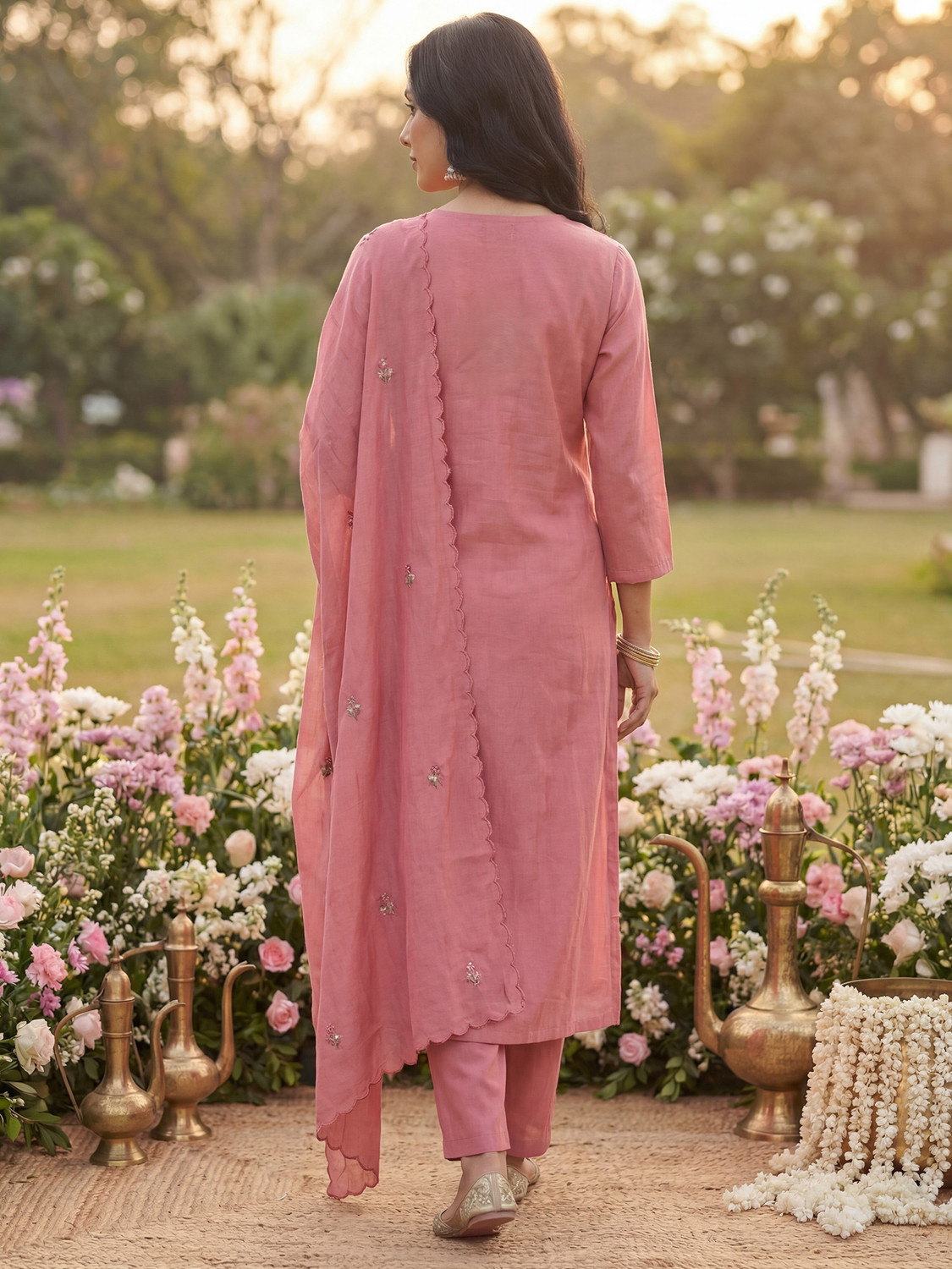 Image of Indo Era Women Kurta Pant Dupatta Set