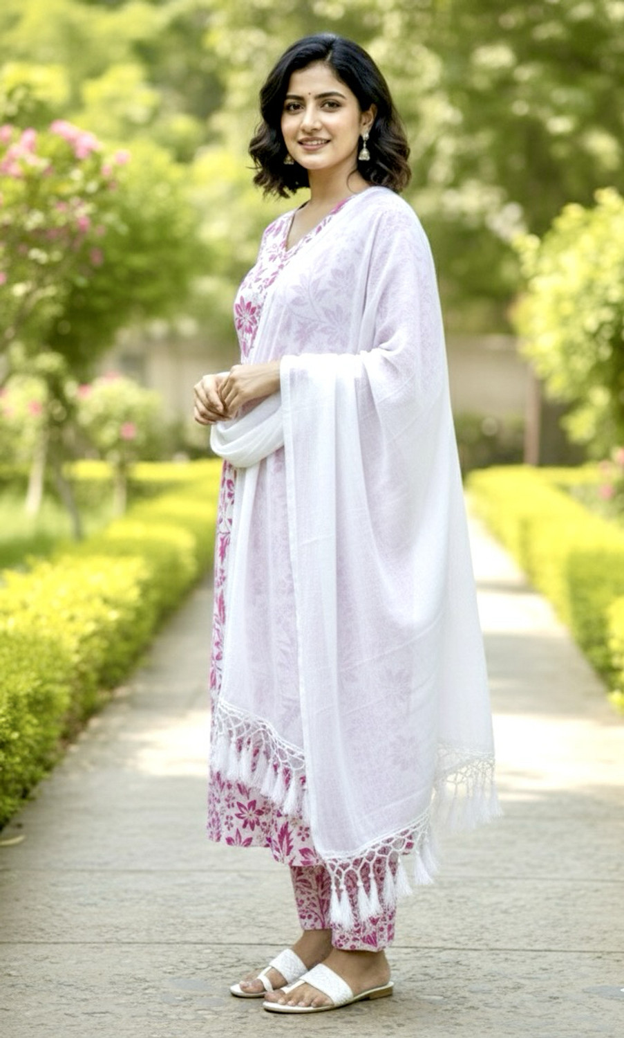 Image of RICF ROYALS INDIA FASHION COLLECTION Women Kurti Palazzo Dupatta Set