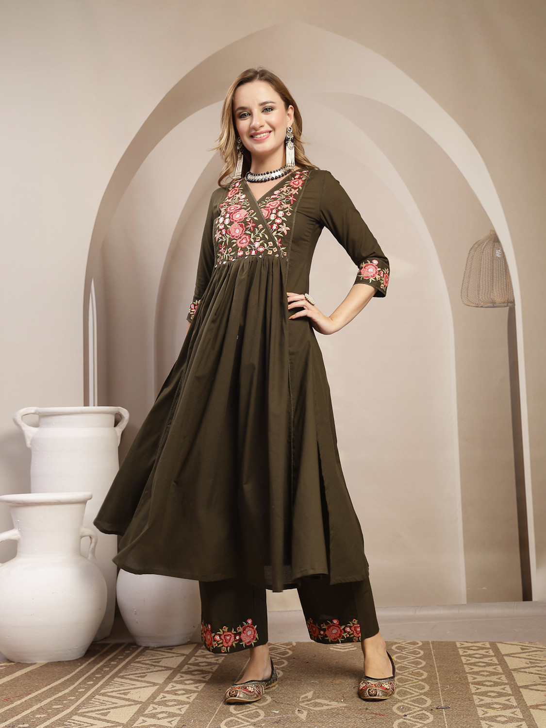 Image of KIMAYRA Women Kurta Palazzo Dupatta Set