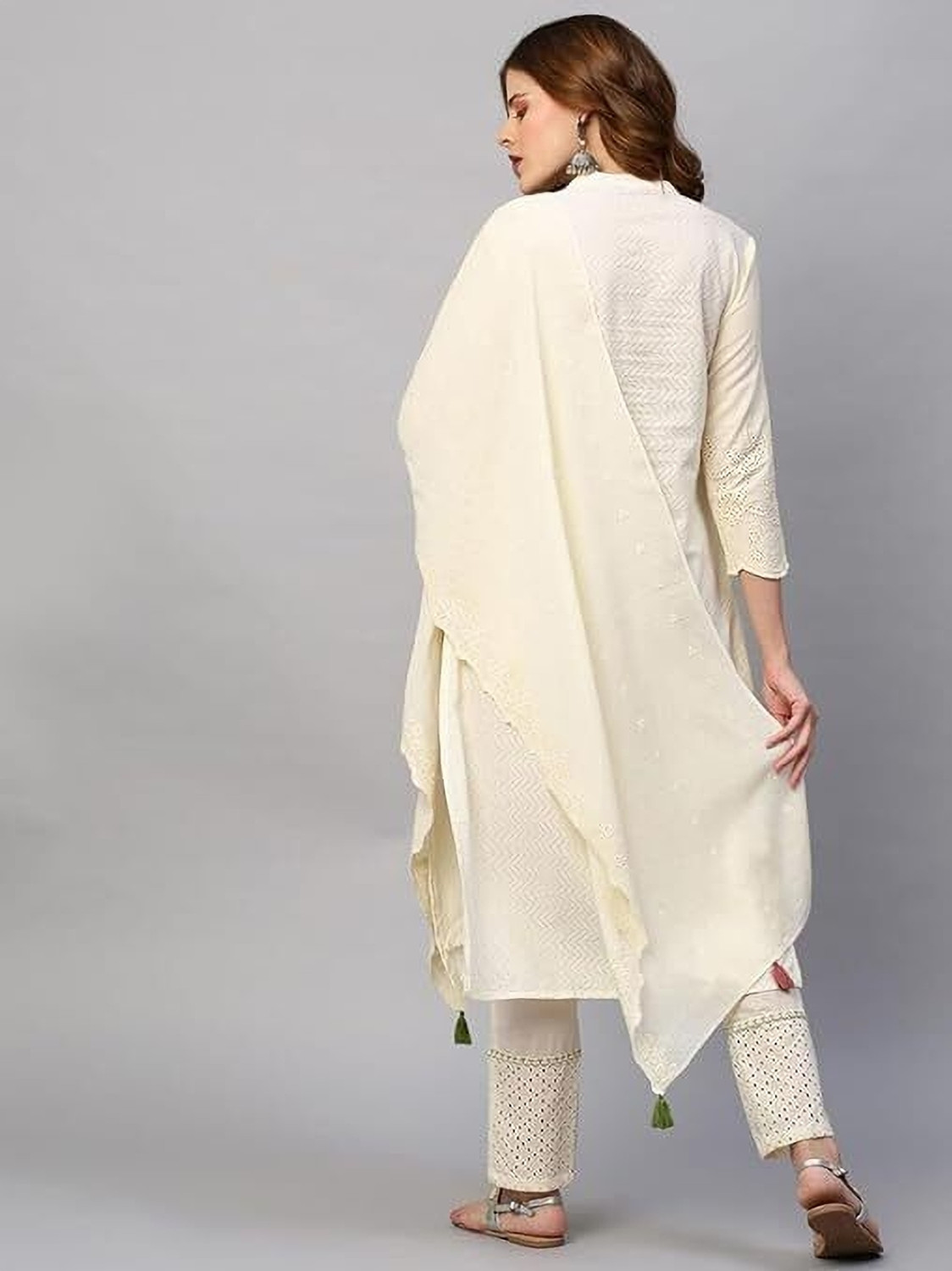 Image of LEAAN Women Kurta Pant Dupatta Set