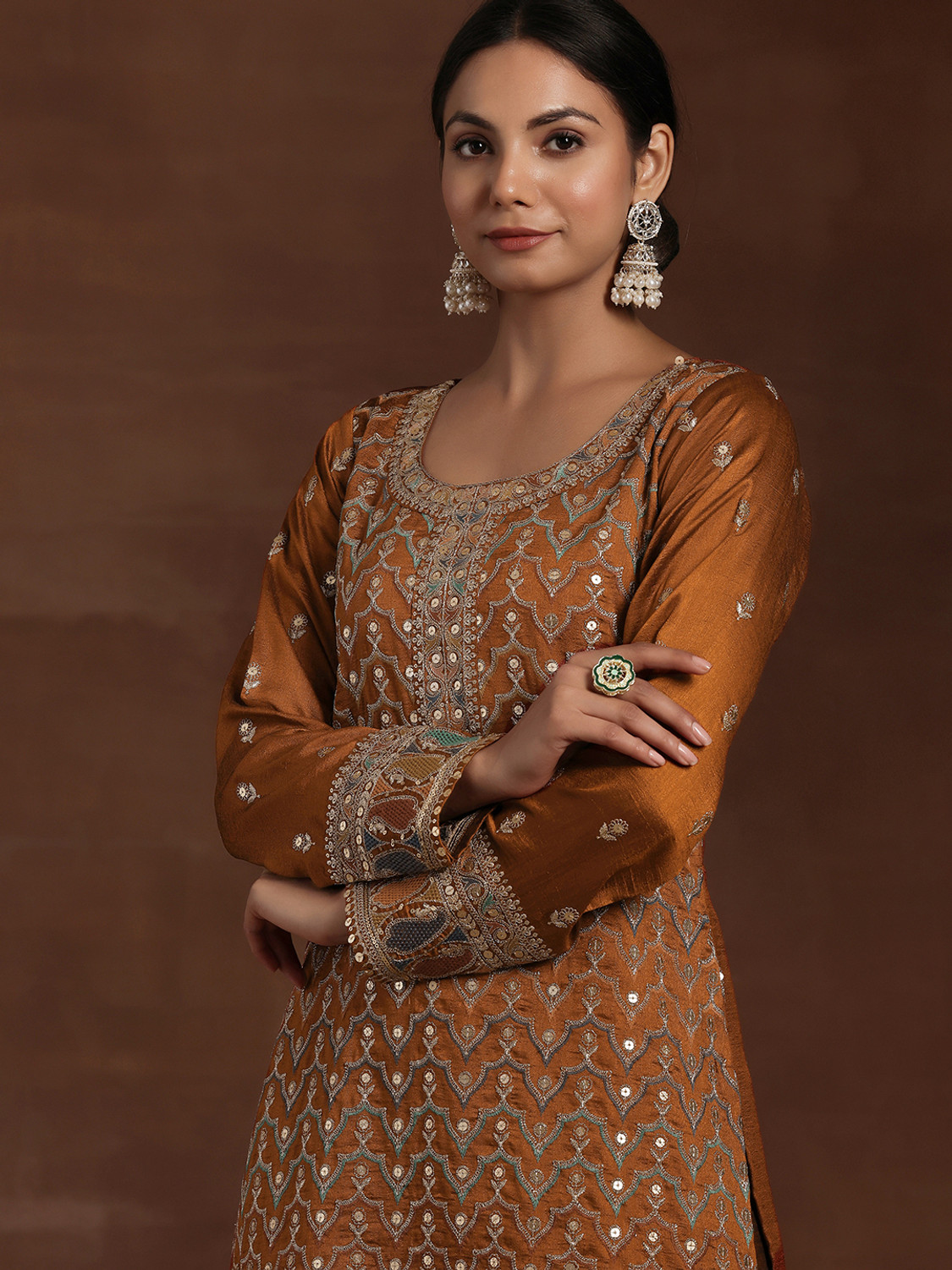Image of LIBAS Women Kurta Palazzo Dupatta Set
