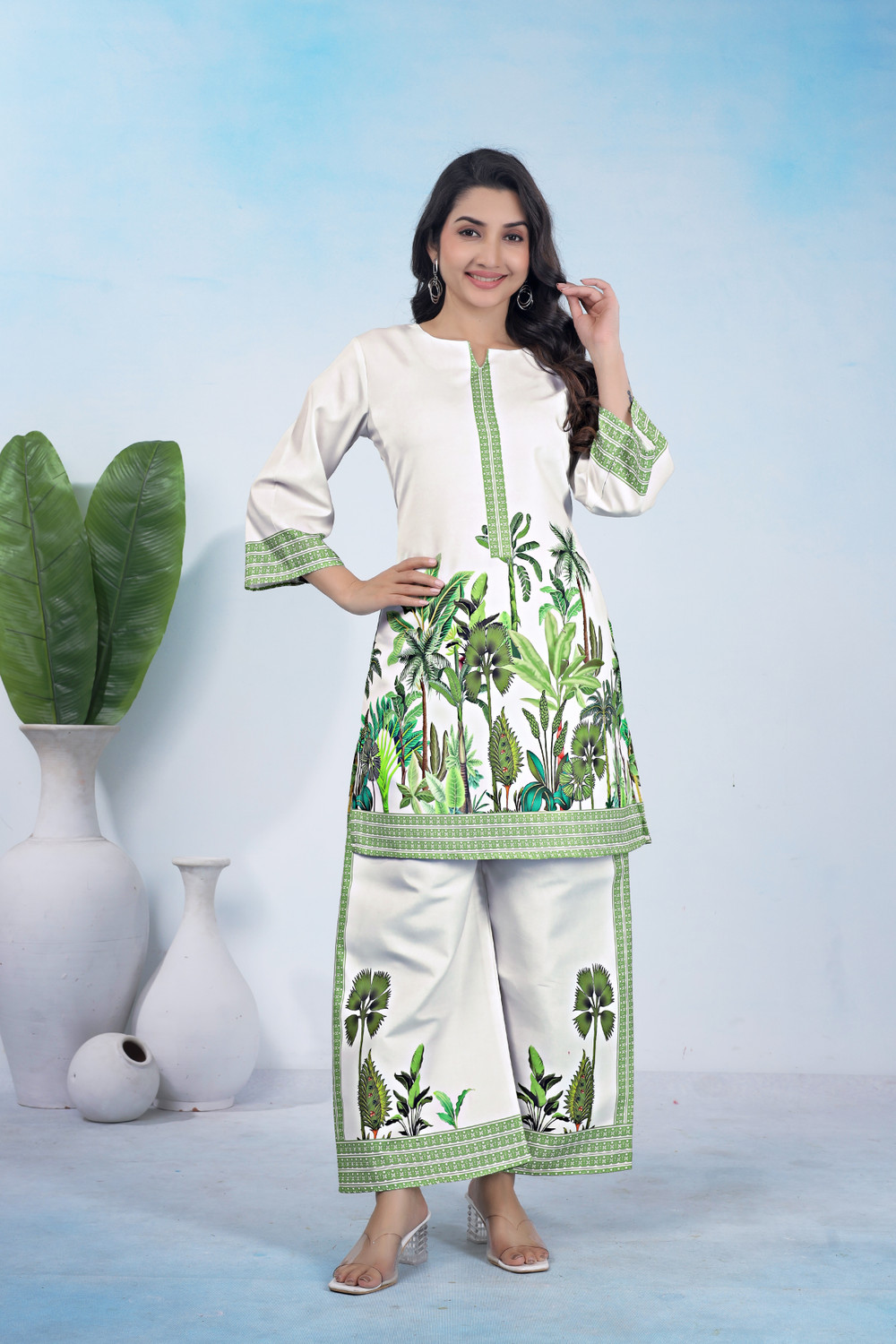 Image of safvi cration Women Kurti Palazzo Set