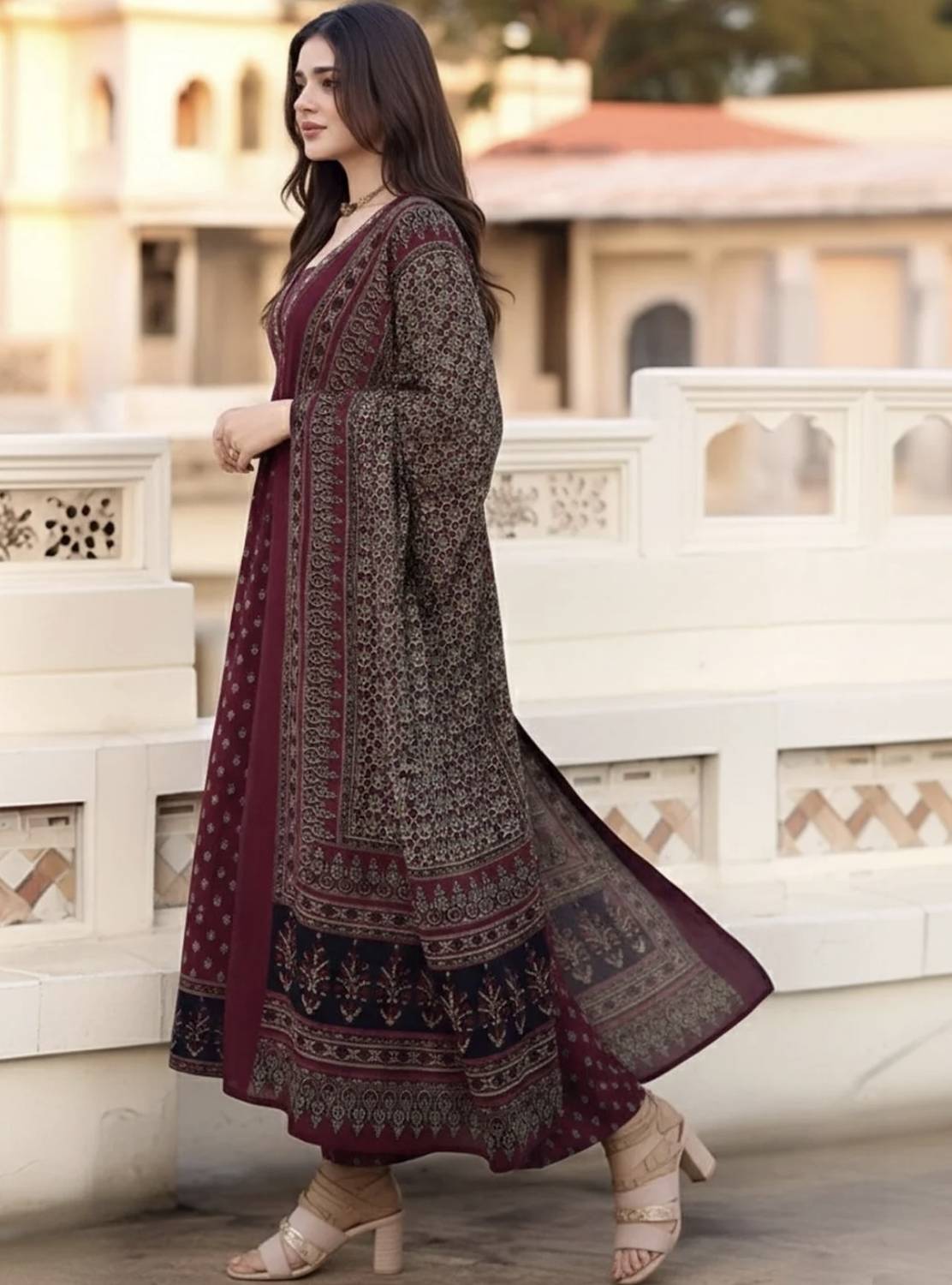 MAK FASHIONS Women Kurta Palazzo Dupatta Set - Image 3