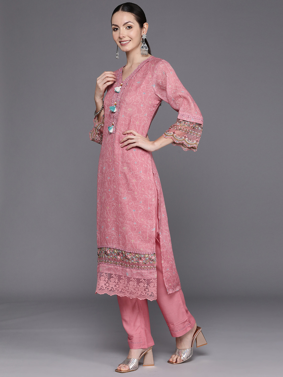 Image of Indo Era Women Kurta Pant Dupatta Set