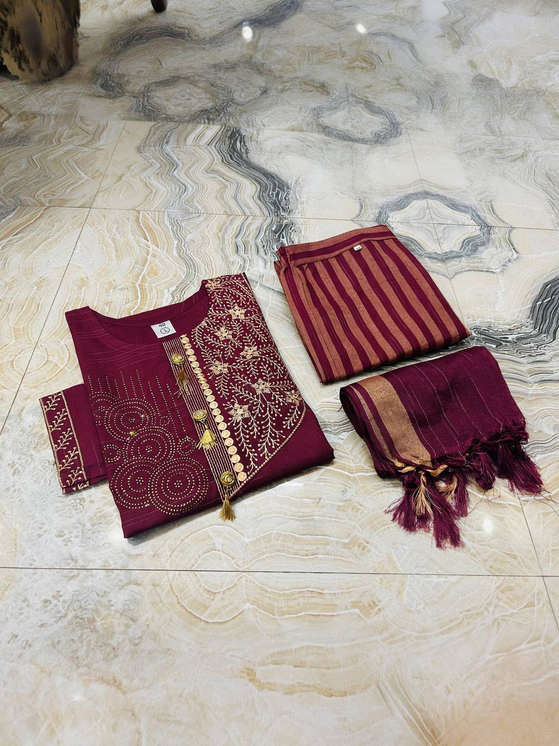 Bakhsh Collection Women Kurta Pant Dupatta Set