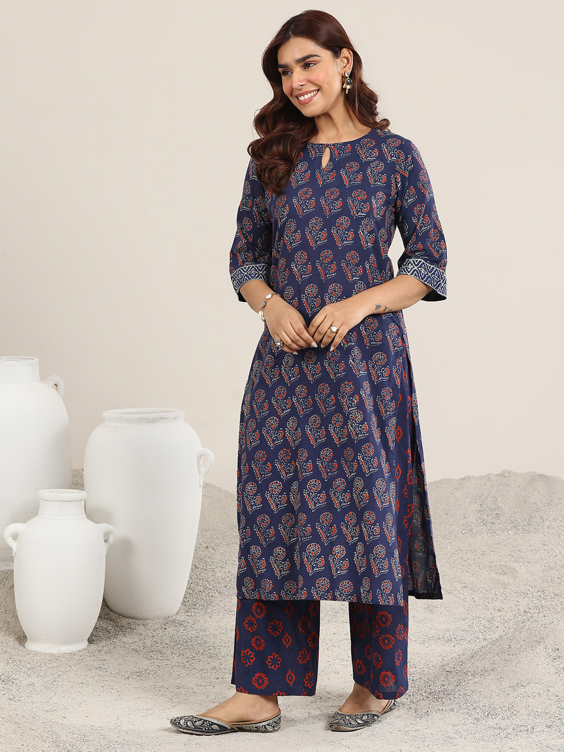 Image of LIBAS Women Kurta Palazzo Dupatta Set