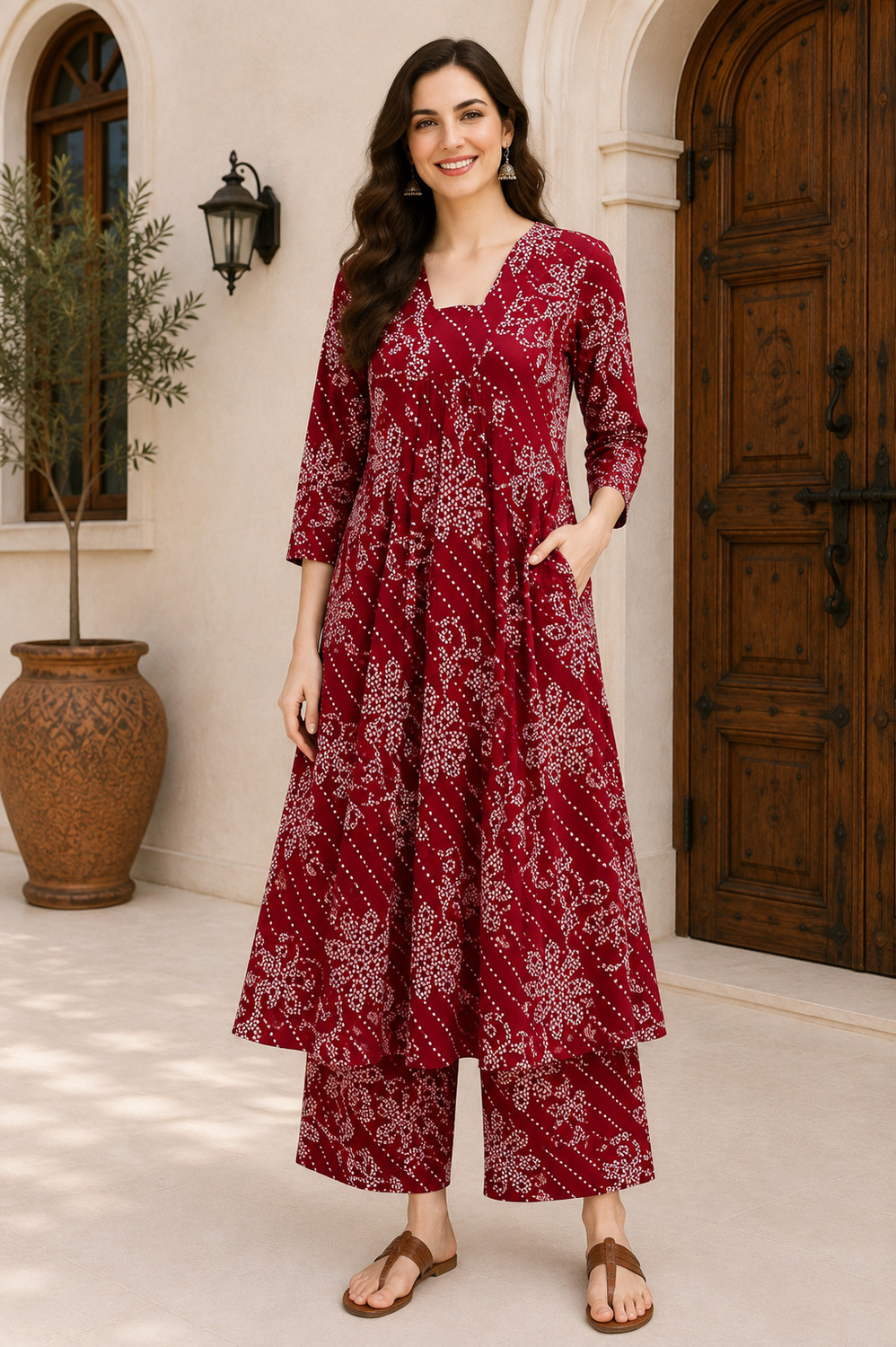 Image of DSK STUDIO Women Kurta Palazzo Set