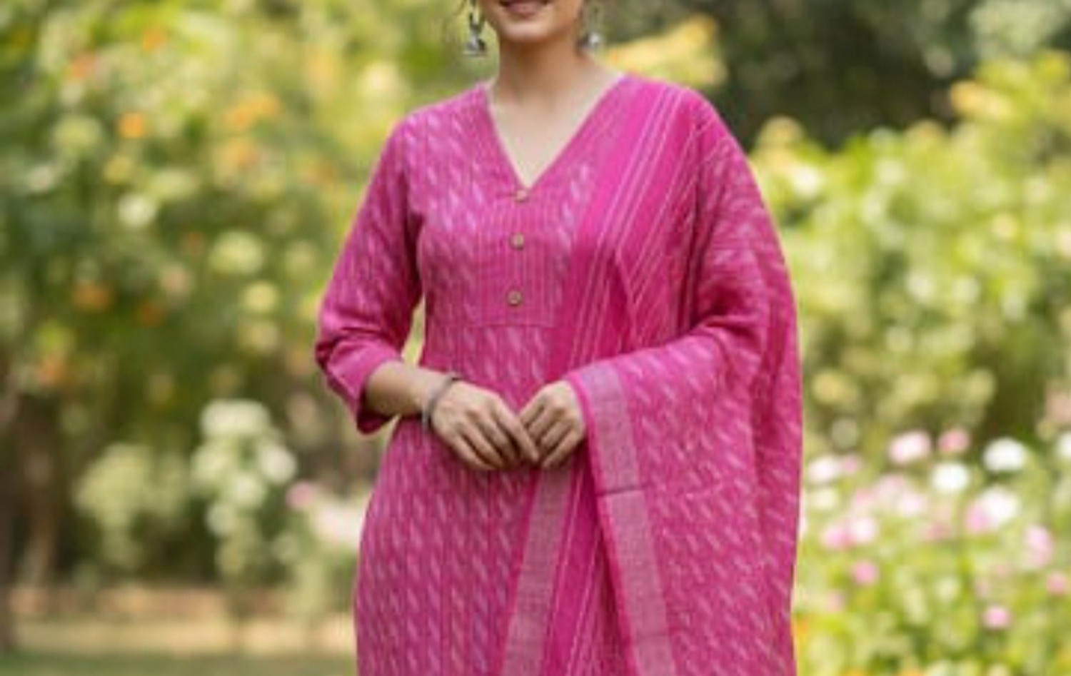 Image of AL MAIZ TEXTILE Women Kurti Pant Dupatta Set