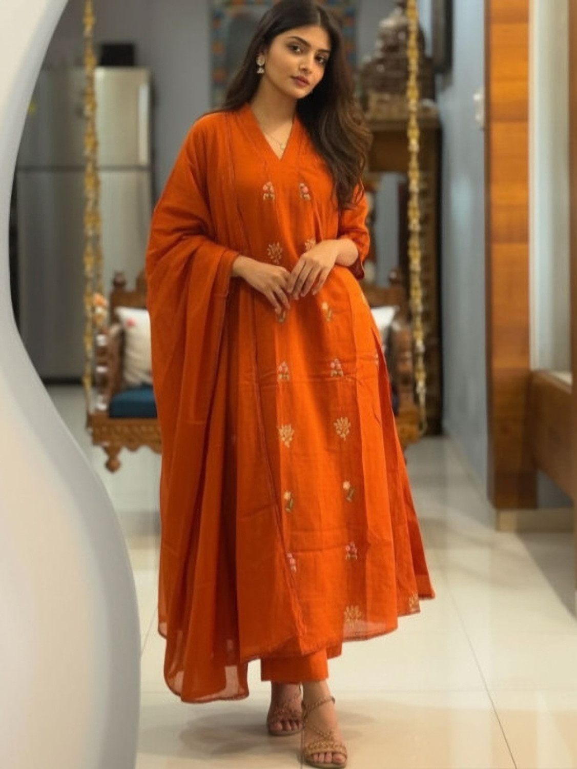 Image of ANJIKI Women Kurti Pant Dupatta Set