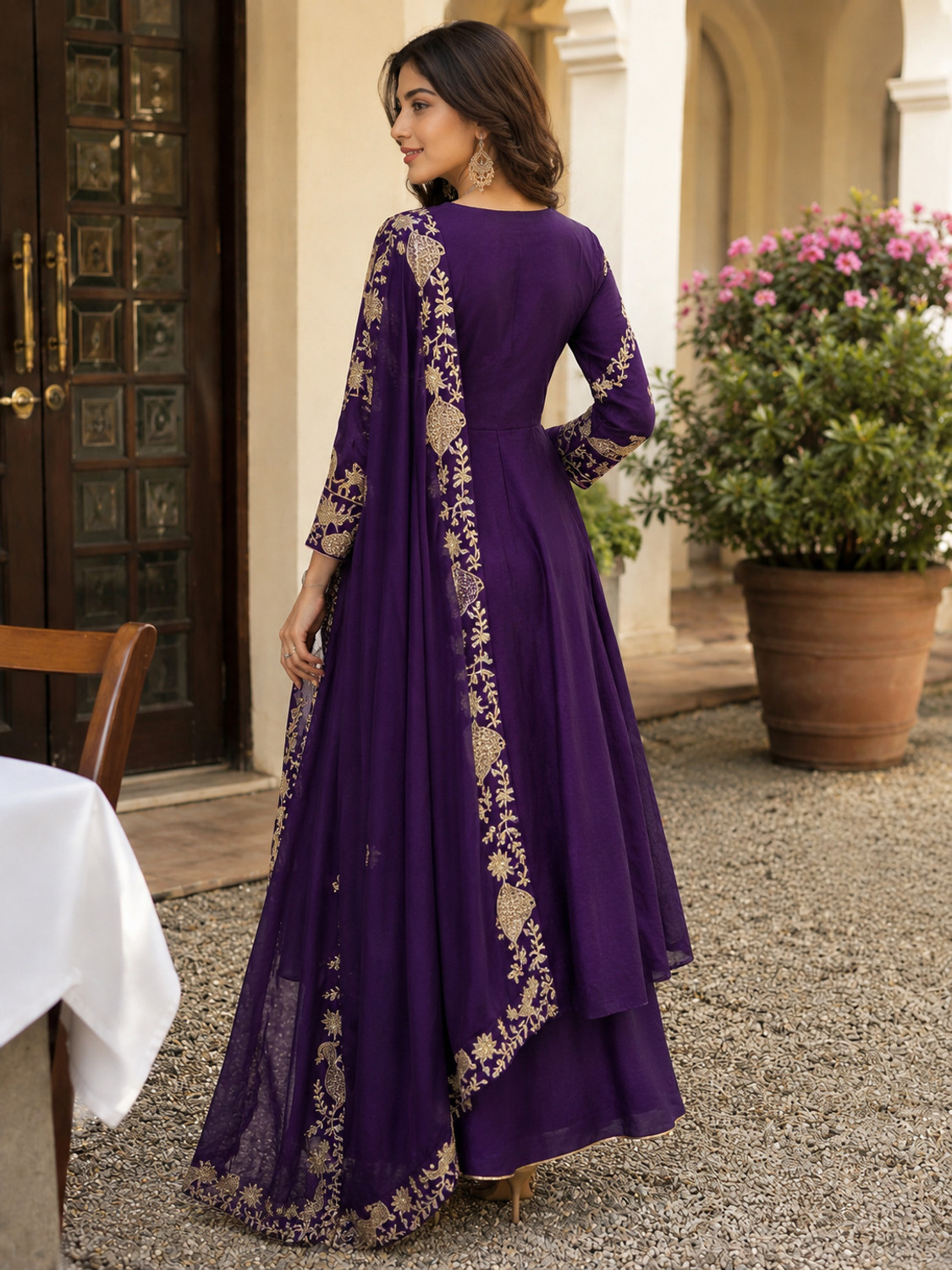 Image of Arriva Fab Women Pure Silk Kurta Palazzo Dupatta Set