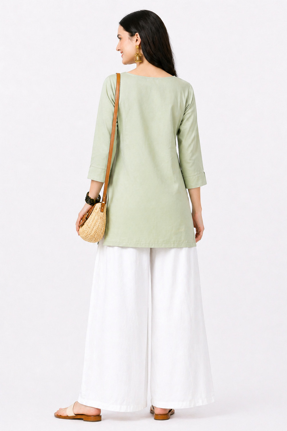 Image of LUGAASI Women Kurti Palazzo Set