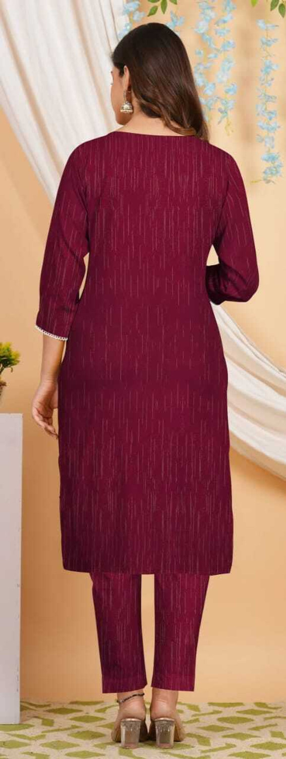 Image of Y A COLLECTION Self Design Kurta, Trouser /Pant & Dupatta Set
