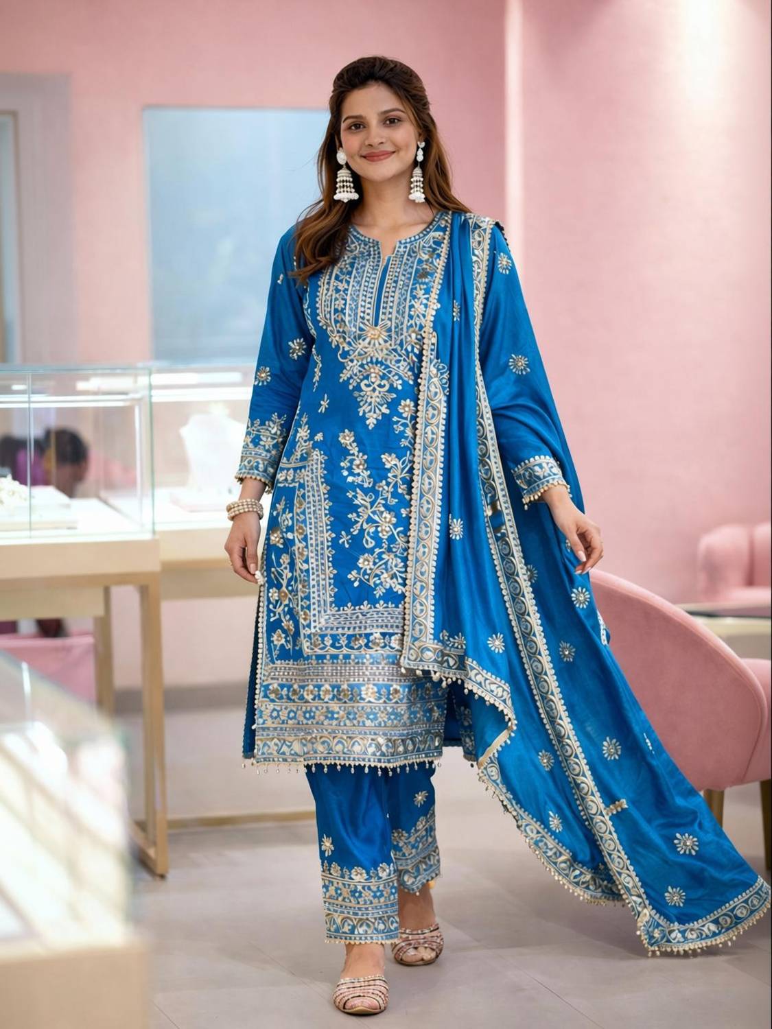 AKSHARAMERA Women Kurta Pant Dupatta Set