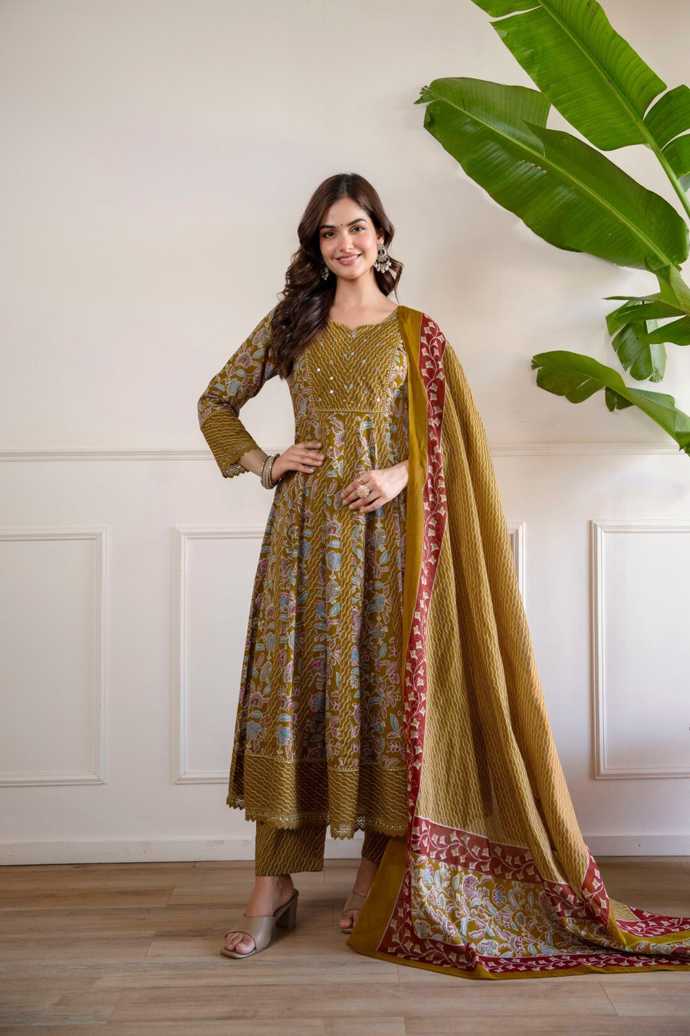 ANOUK Women Kurta Palazzo Dupatta Set