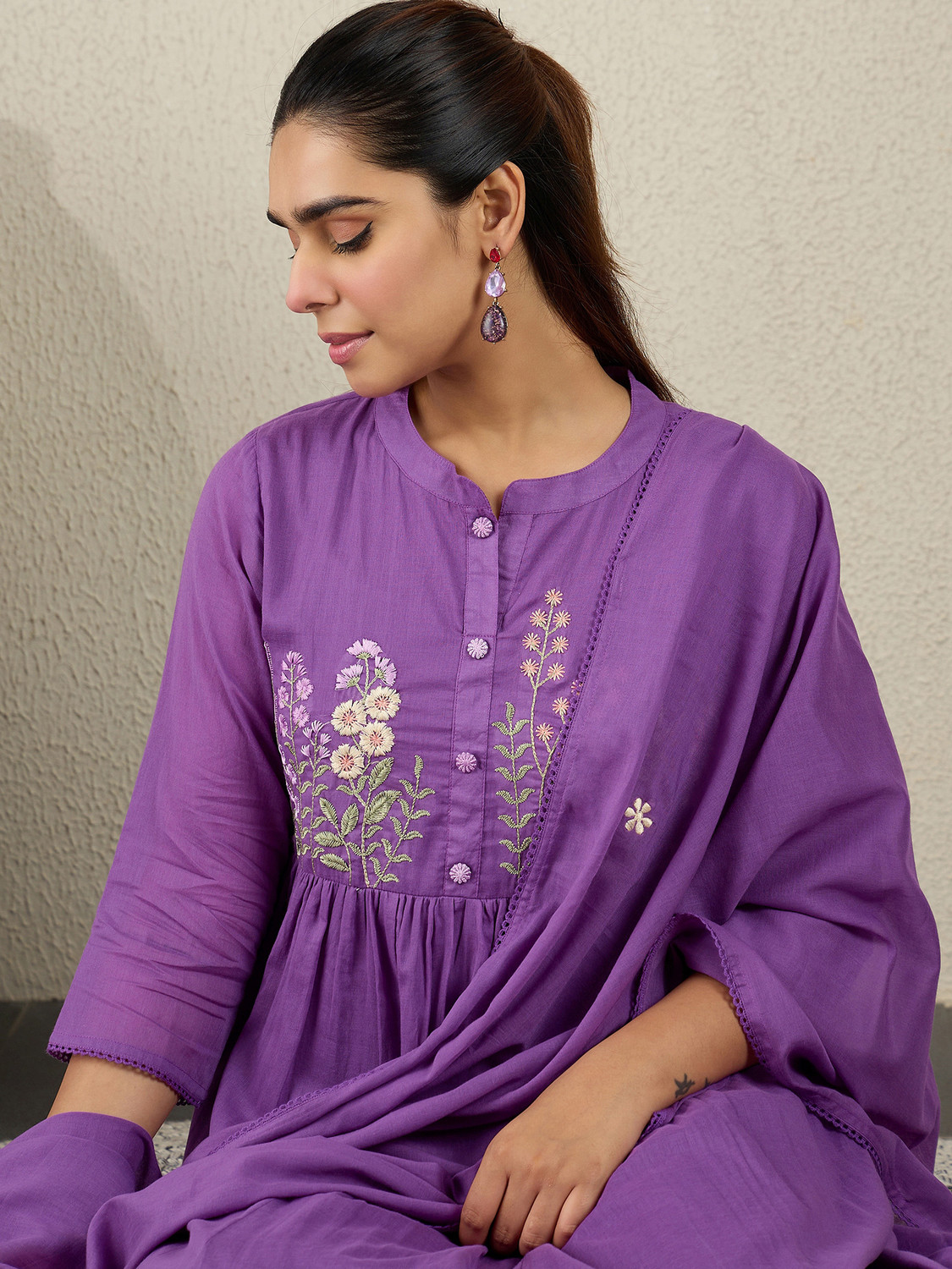 Image of Indo Era Women Kurta Pant Dupatta Set