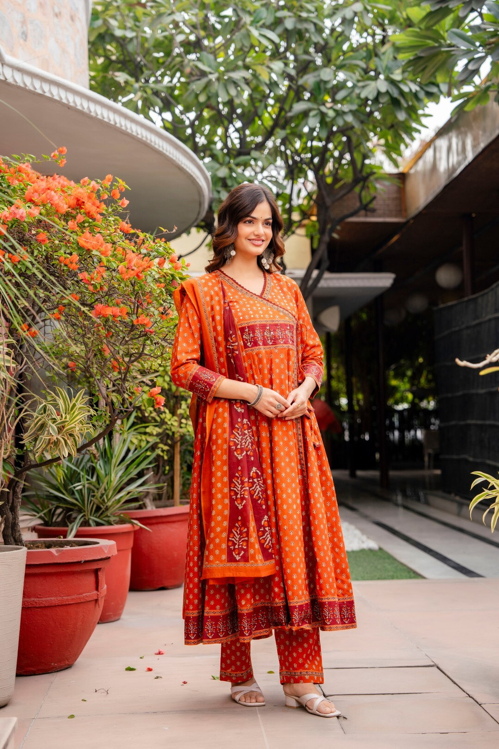 Image of ANOUK Women Kurta Palazzo Dupatta Set