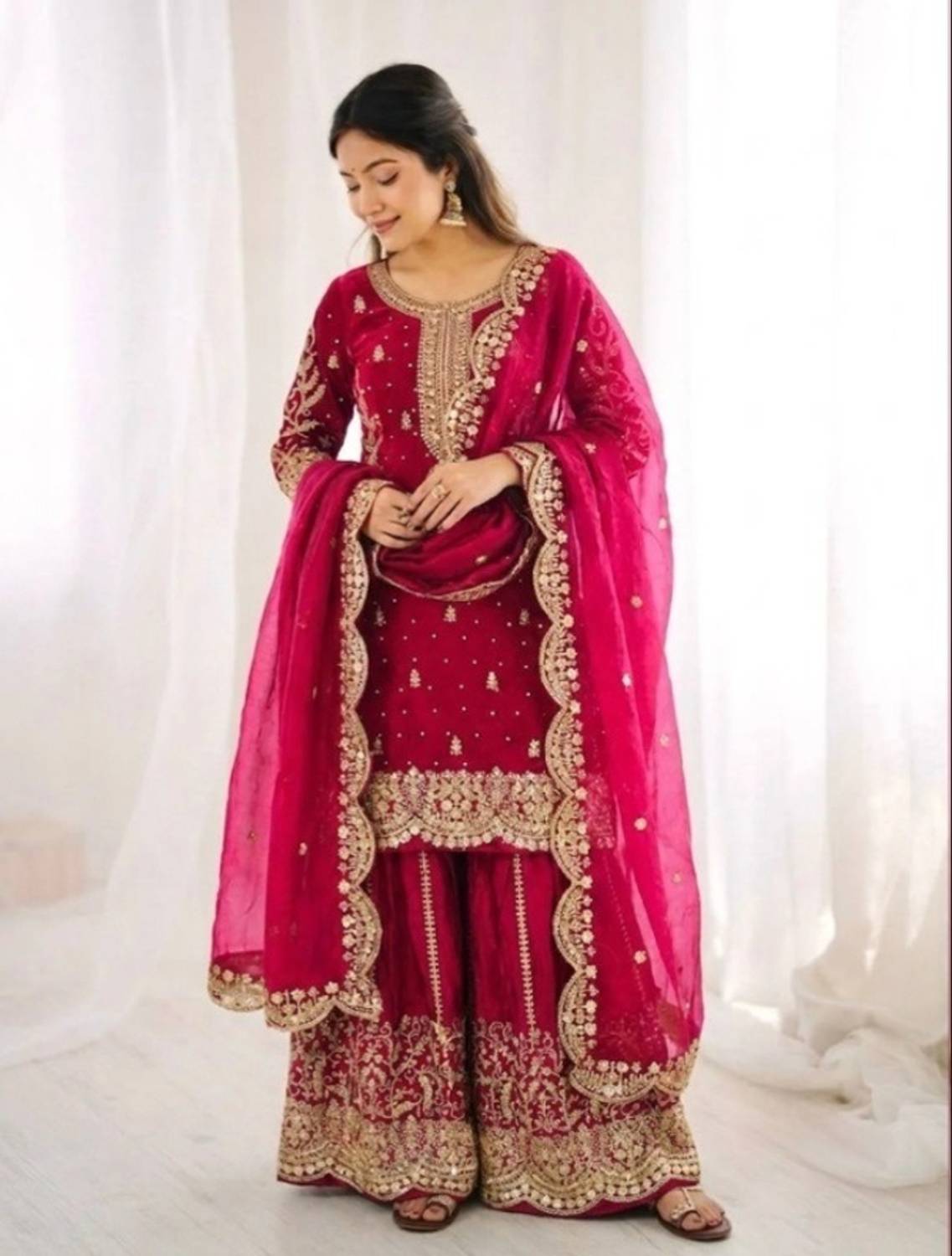 TILKI Women Kurti Palazzo Dupatta Set - Image 2