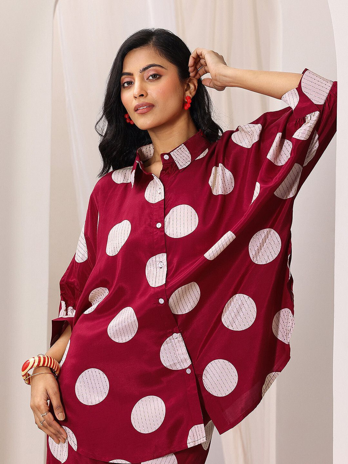 Image of LIBAS Women Viscose Rayon Shirt Palazzo Set