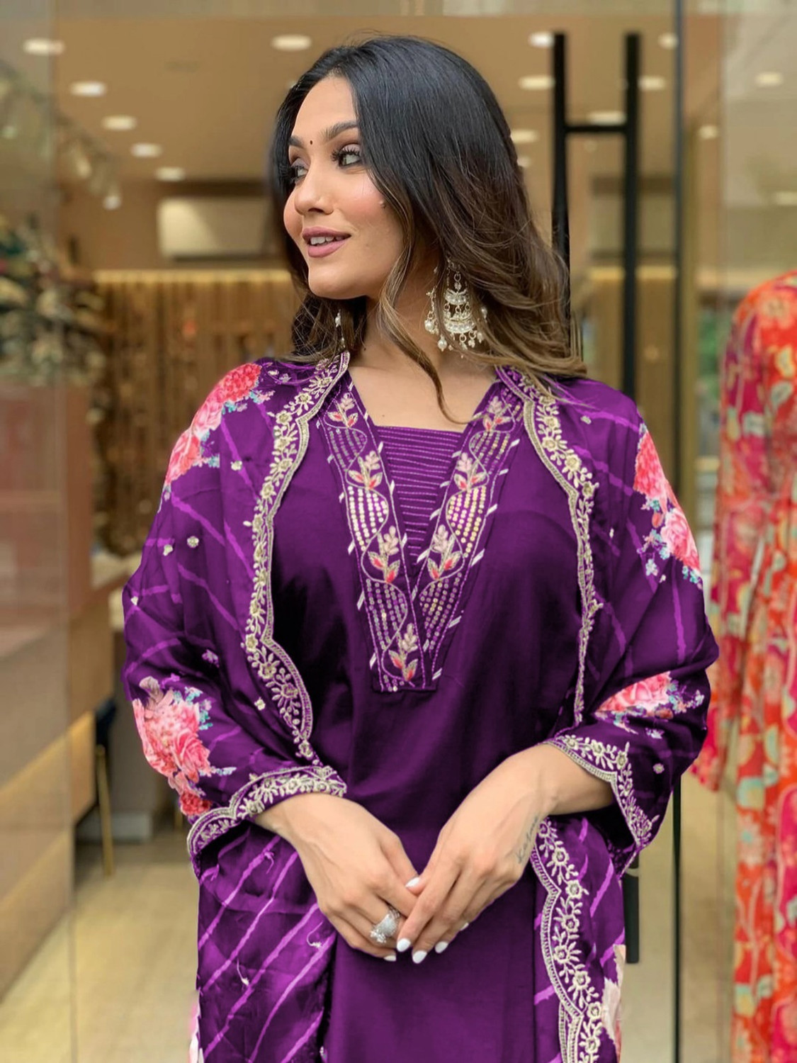 Image of KEVIJA Women Kurta Pant Dupatta Set