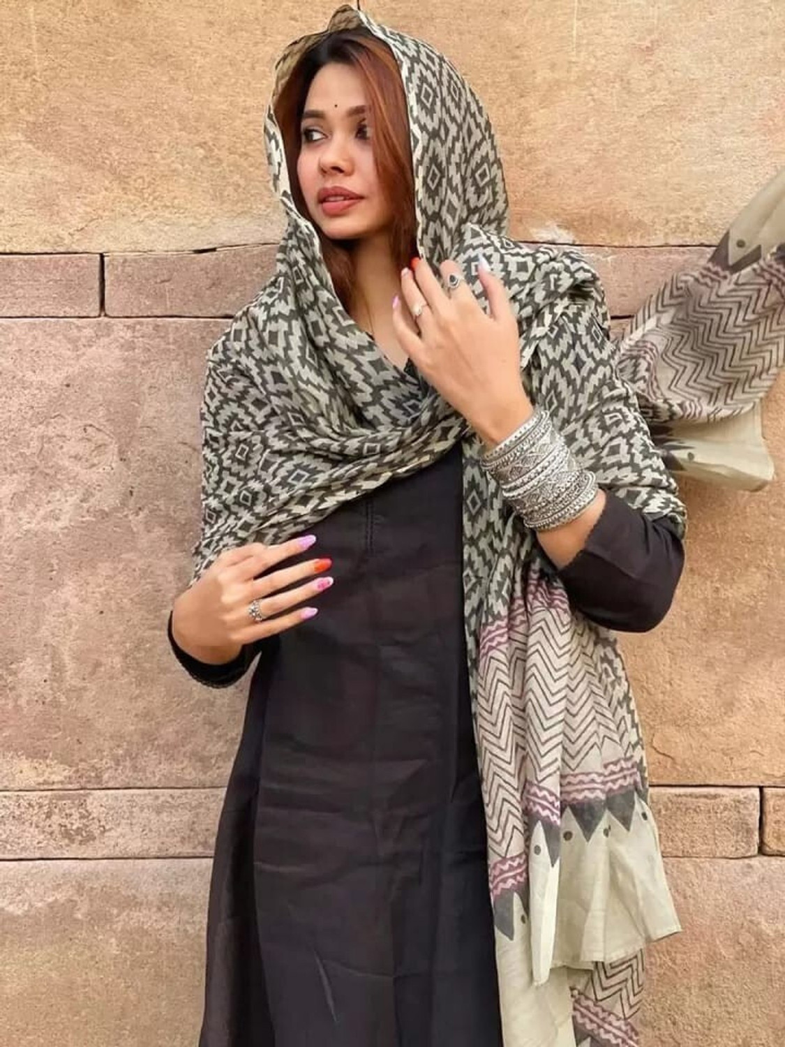 Image of ROPA DE MODA Women Viscose Rayon Kurta Pant Dupatta Set