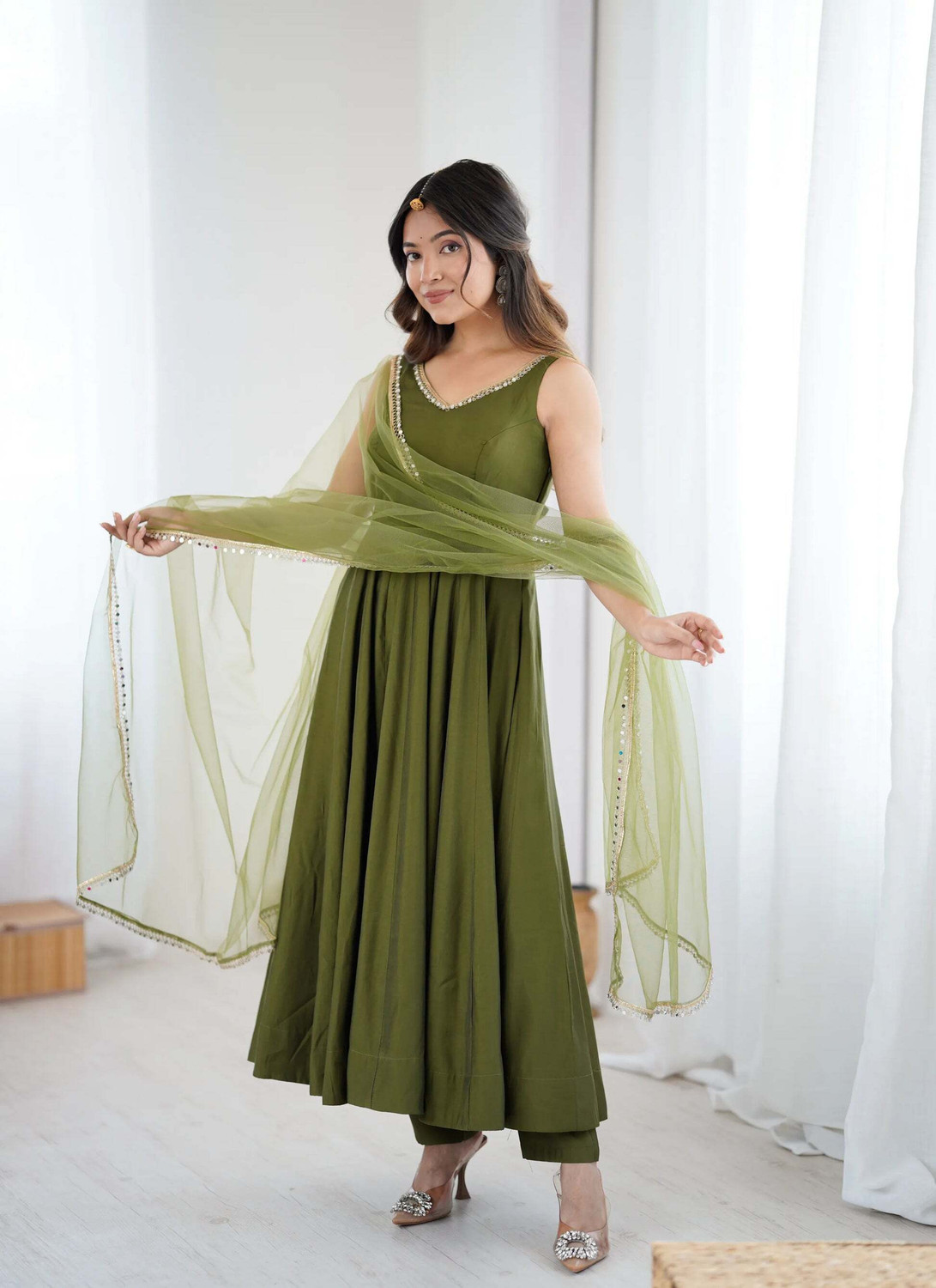 Image of CALLME TEXTILE & DESIGN Women Ethnic Top Pant Dupatta Set