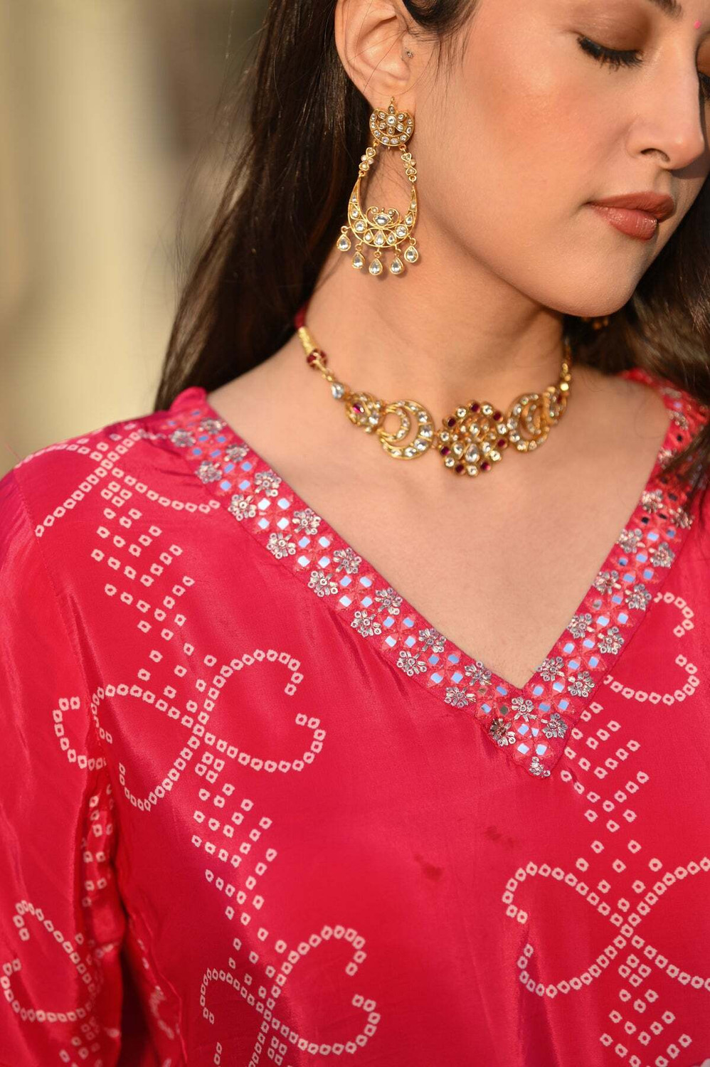 Image of RUDRAKANYA Embroidered, Geometric Print, Printed Kurta, Trouser /Pant & Dupatta Set