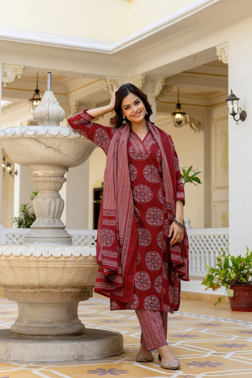 Image of ANOUK Women Kurta Palazzo Dupatta Set