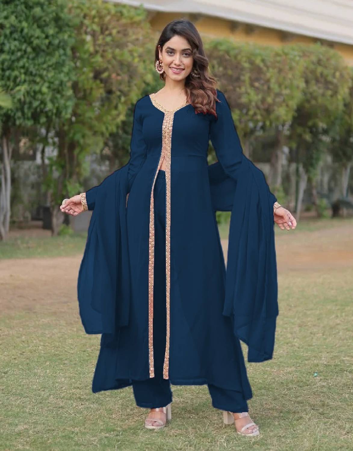 Aarya Ethnic Center Women Kurta Palazzo Dupatta Set