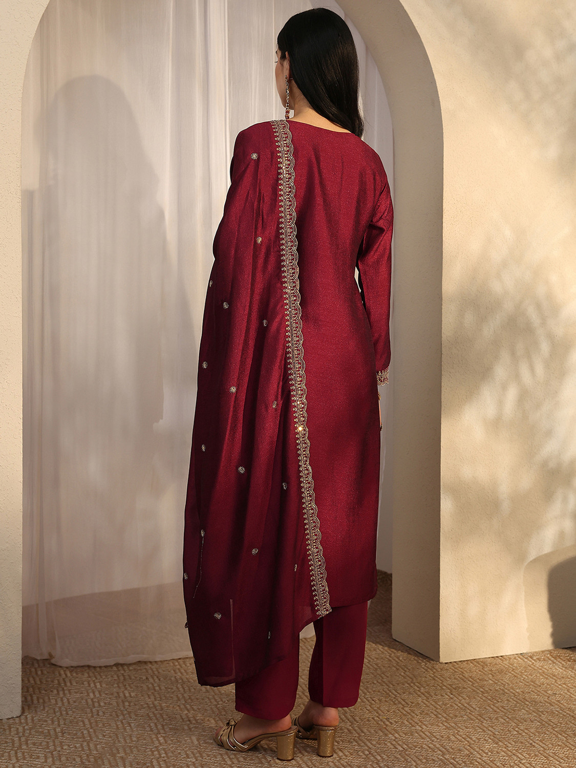 Image of LIBAS Women Kurta Palazzo Dupatta Set