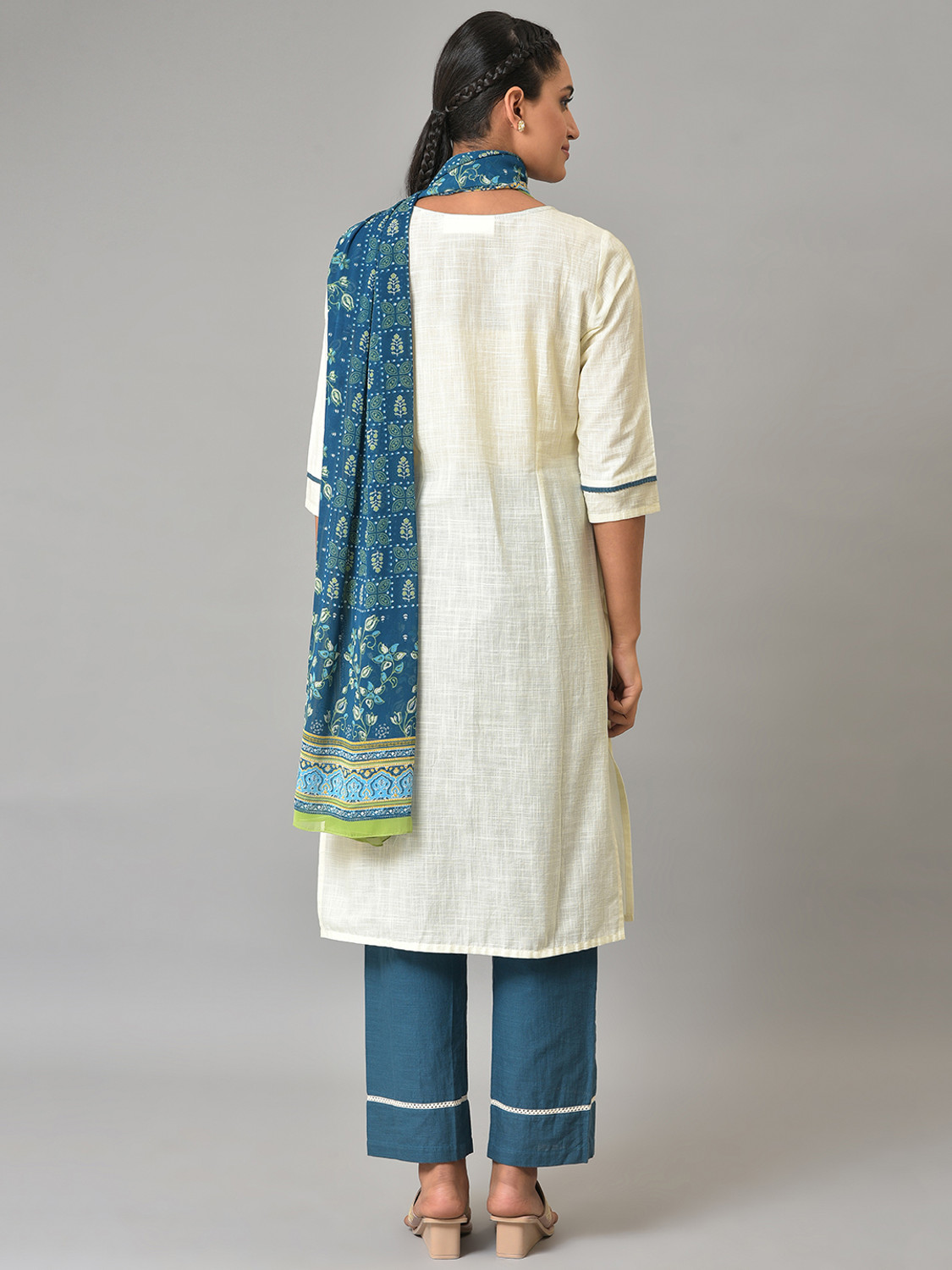 Image of Aurelia Women Kurta Palazzo Dupatta Set