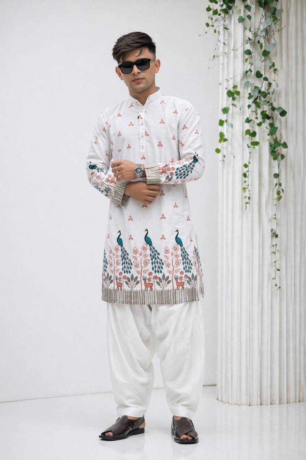 aradhna emporium Men Animal Print Straight Kurta - Image 4