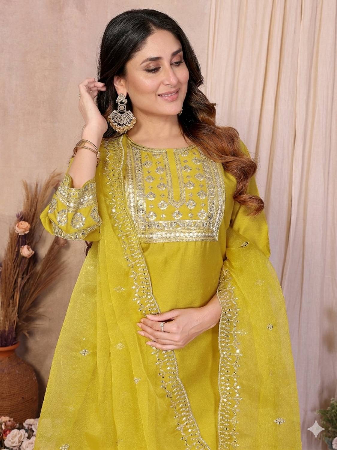Aakasya Women Kurta Pant Dupatta Set - Image 1