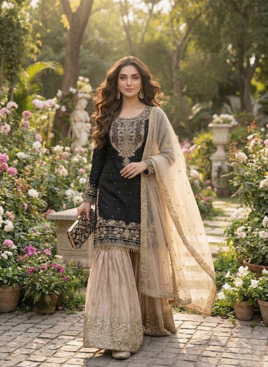 Image of DEETIBOUTIQUE Women Kurta Sharara Dupatta Set