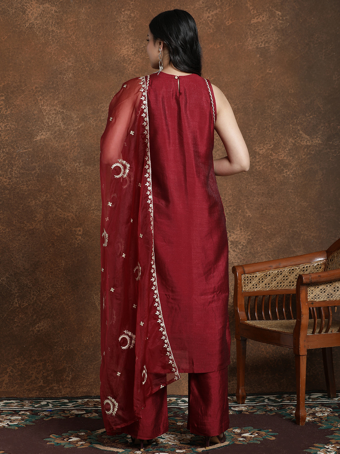 Image of AVANSHEE Women Kurta Palazzo Dupatta Set