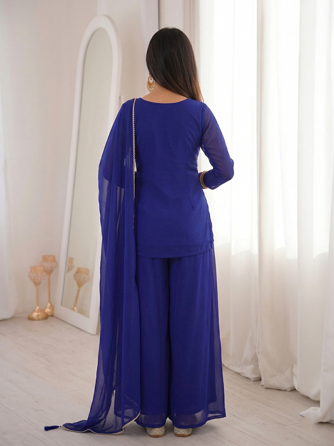 Image of MOKOSH Women Kurta Palazzo Dupatta Set