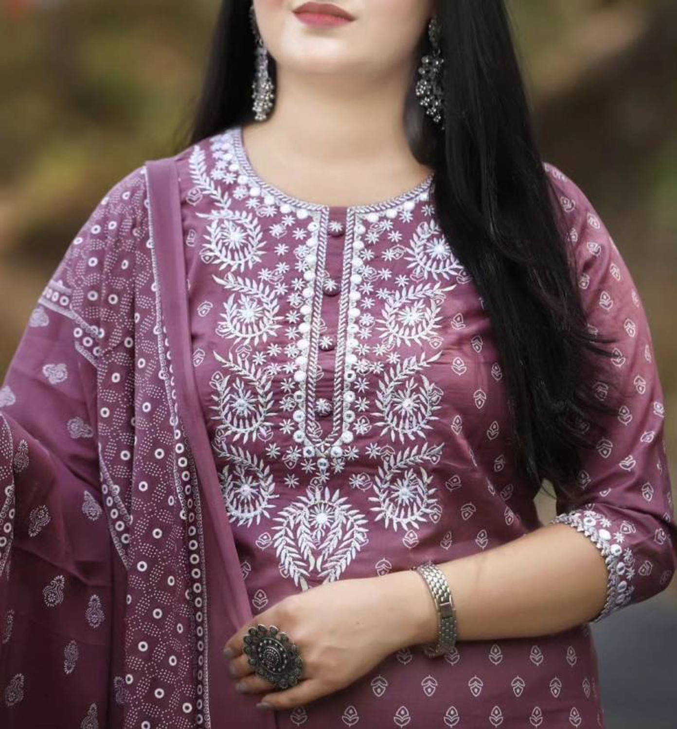 Image of PILUDI Printed Kurta, Salwar & Dupatta Set