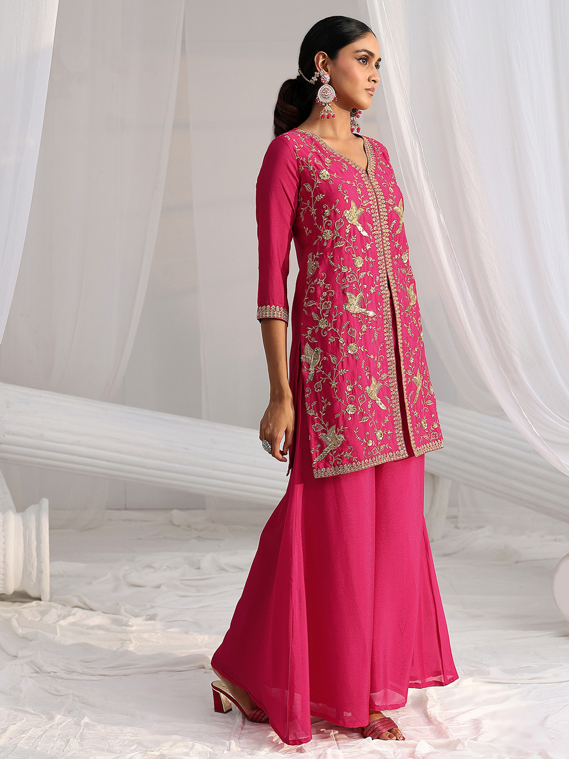 Image of LIBAS Women Kurta Palazzo Dupatta Set