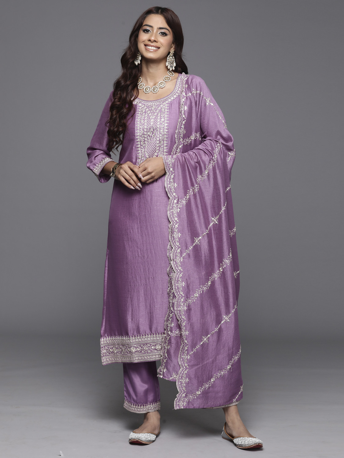 Image of Indo Era Women Kurta Pant Dupatta Set