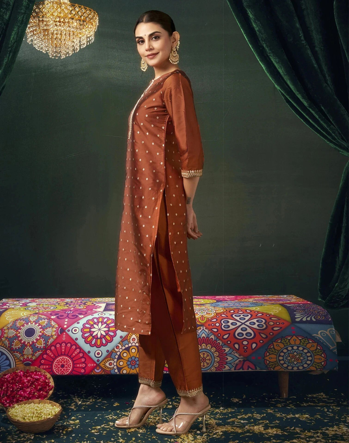 Image of Skylee Women Kurta Pant Dupatta Set
