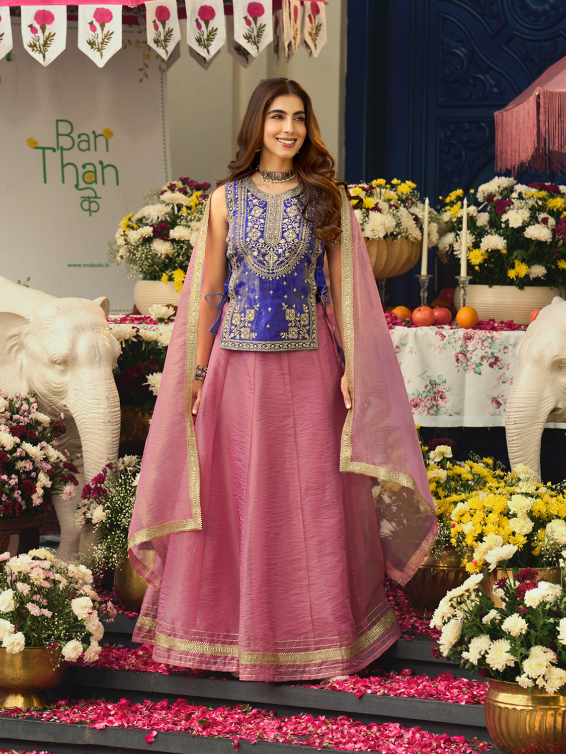 Image of MOKOSH Women Kurti Skirt Dupatta Set