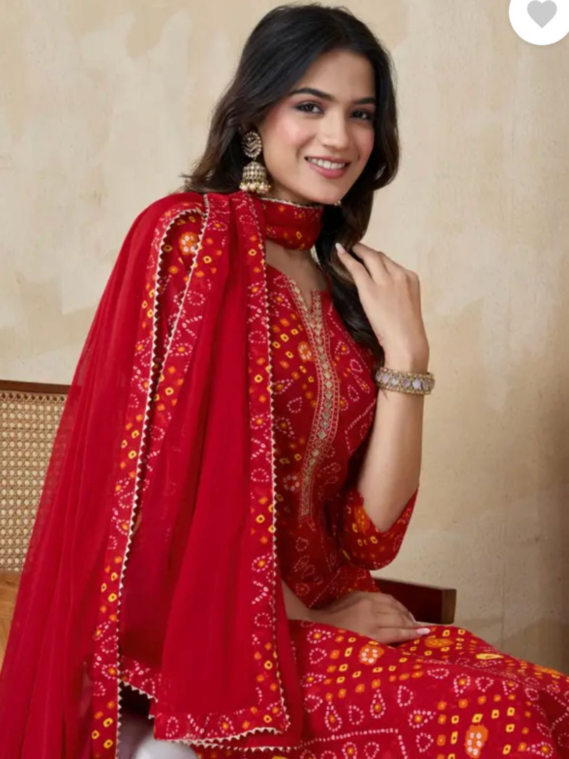 Image of pinfit Women Kurta Palazzo Dupatta Set