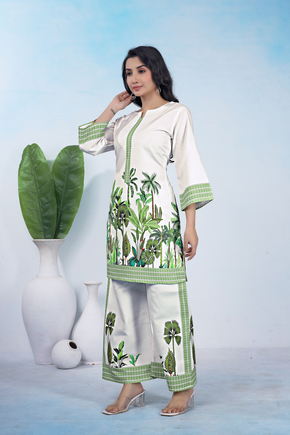 Image of safvi cration Women Kurti Palazzo Set