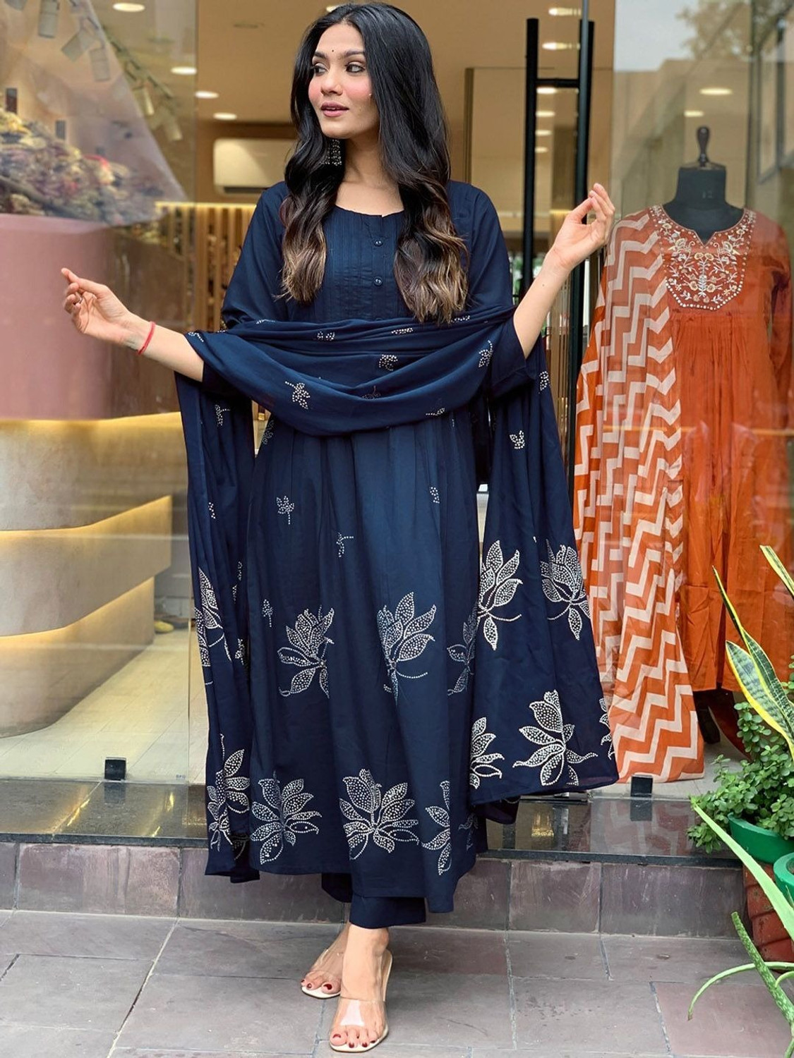 Image of Adhiriti Women Kurta Pant Attached Dupatta Set